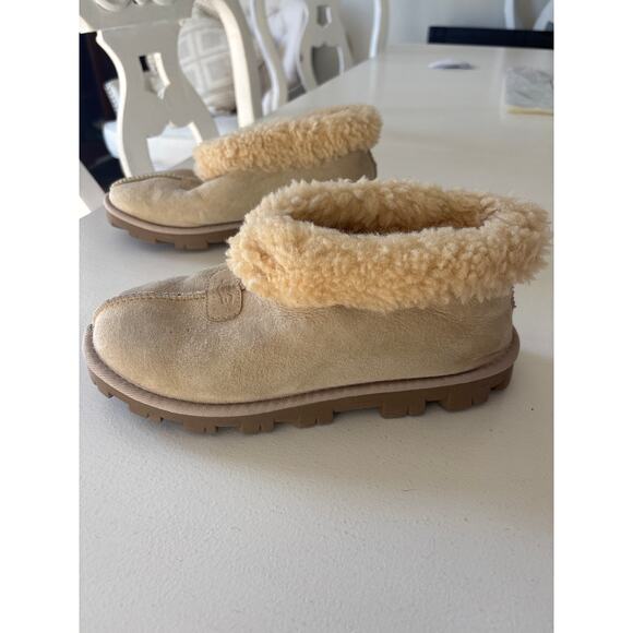 UGG Coquette slide slippers women's size 7 Sheepskin Tan suede - Picture 4 of 11